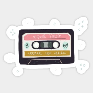 Old cassette tapes pattern Sticker